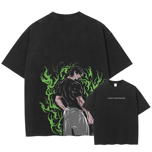 T-Shirt – Jujutsu Kaisen – Toji Fushiguro (Green Flames)