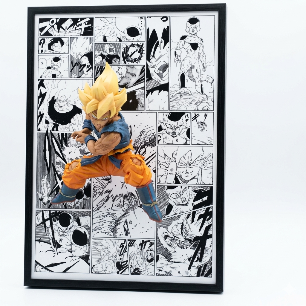3D Wall Art – Dragon Ball – Super Saiyan Goku (Kamehameha)