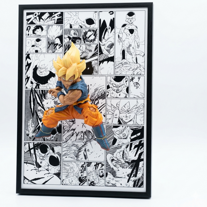 3D Wall Art – Dragon Ball – Super Saiyan Goku (Kamehameha)